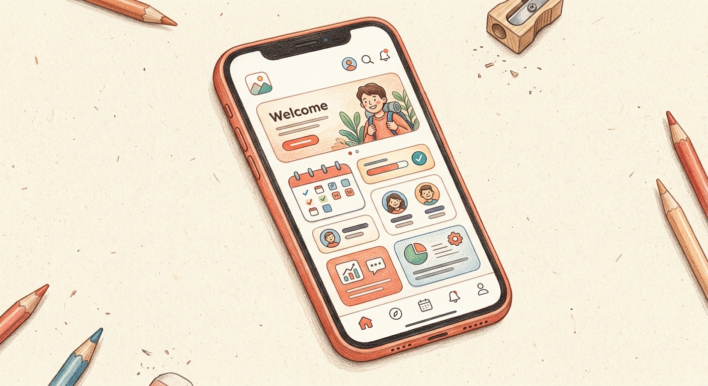 Ilustración de apps móviles