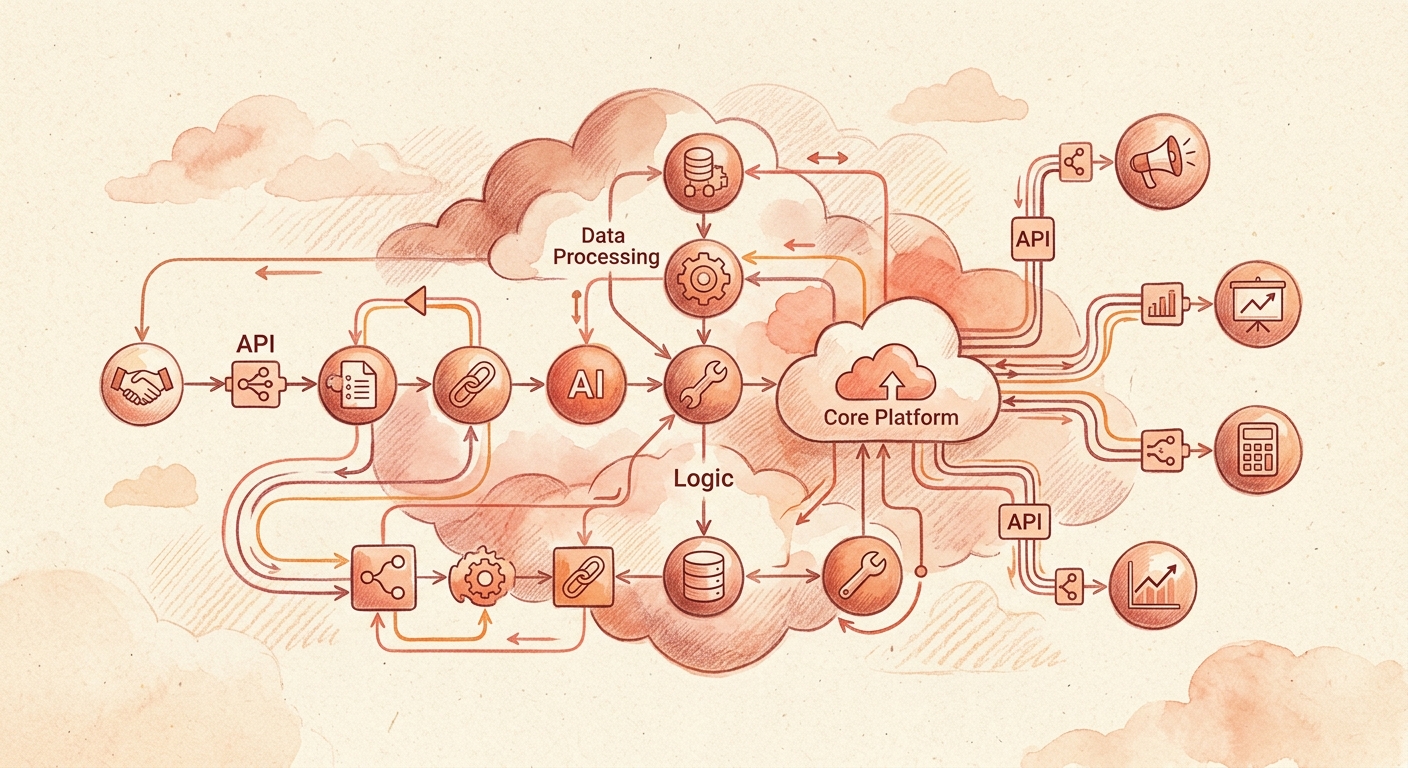 Ilustración de automatizaciones cloud