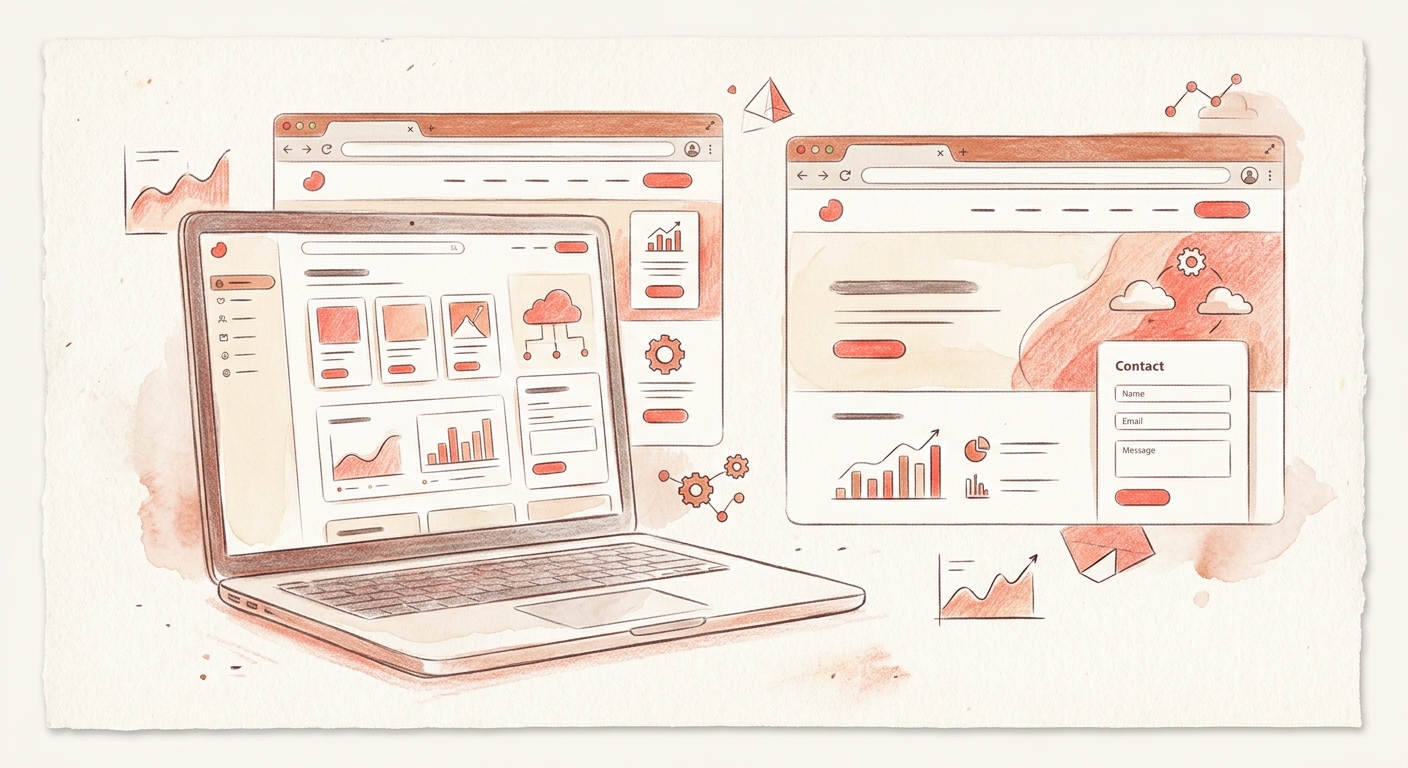 Ilustración de desarrollo web
